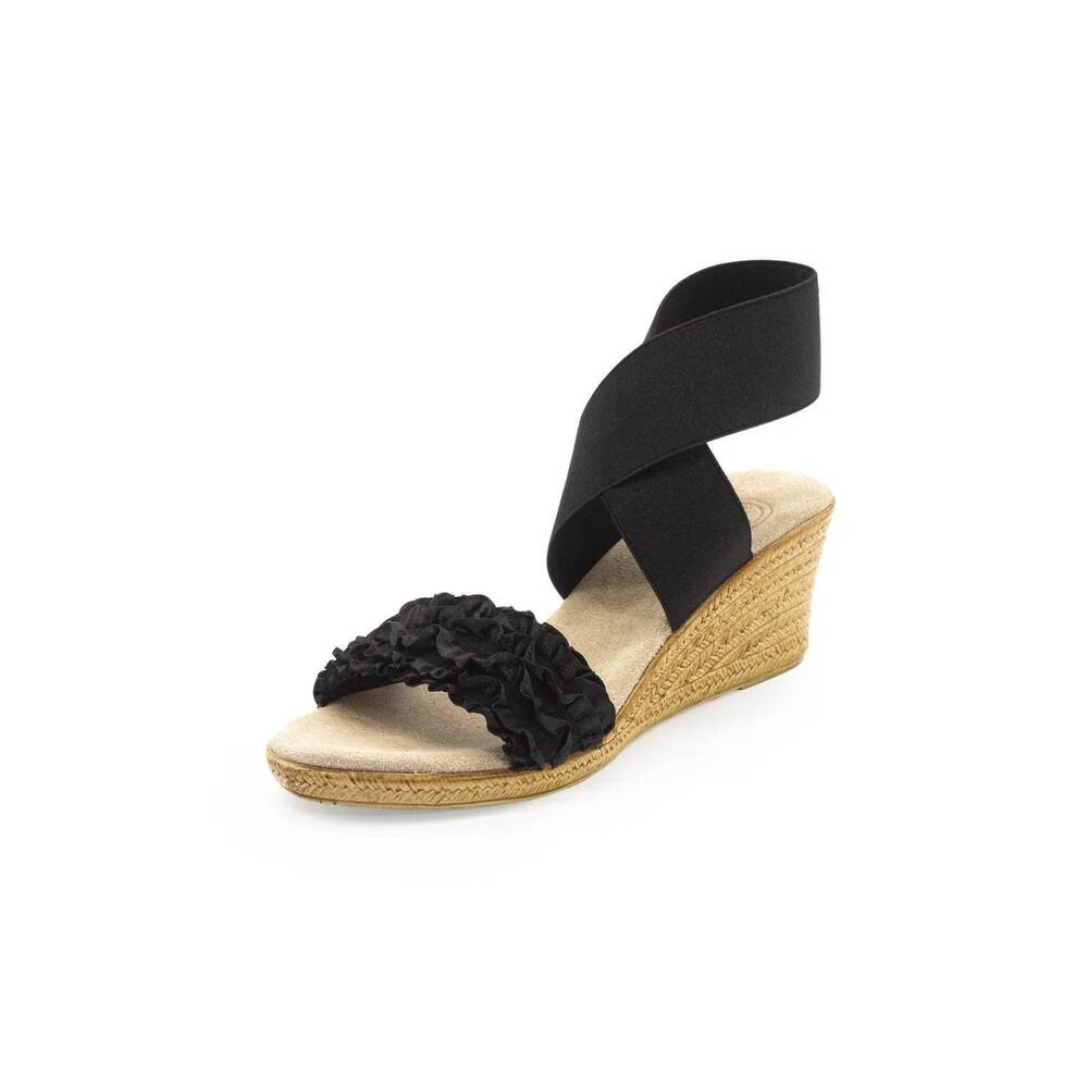 NEW CHARLESTON SHOE CO. women's carolina wrap-up espadrille wedge sandals in ony